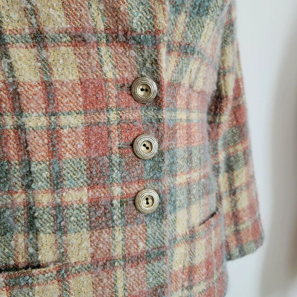 Vintage Valentino Boutique Plaid Mohair Jacket Blazer - Picture 4 of 8